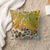 オリーブ緑、黄、白のサファリドット クッション (ブランケット)
