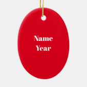 オリーブ肌オス整備士クリスマスオーナメント+名前 セラミックオーナメント (裏面)