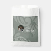 オリーブ自然クラシックダマスクの写真結婚の フェイバーバッグ (正面)