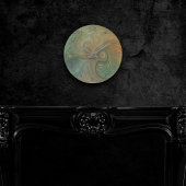 オリーブ自然地層 |グリーンインクと金ゴールドインク瑪瑙 ラウンド壁時計