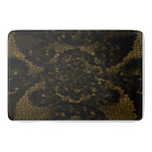 オリーブ色のステンドグラス蝶 バスマット (正面)