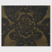 オリーブ色のステンドグラス蝶 ラッピングペーパー (フラット)