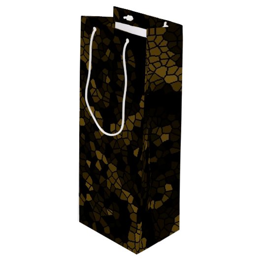 オリーブ色のステンドグラス蝶 ワインギフトバッグ (正面アングル)