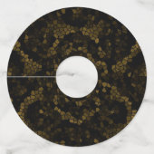 オリーブ色のステンドグラス蝶 ワイングラスタグ (正面)