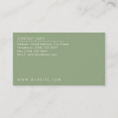 オリーブ色のミニマリストの優雅 名刺 (裏面)