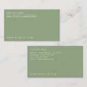 オリーブ色のミニマリストの優雅 名刺 (正面/裏面)