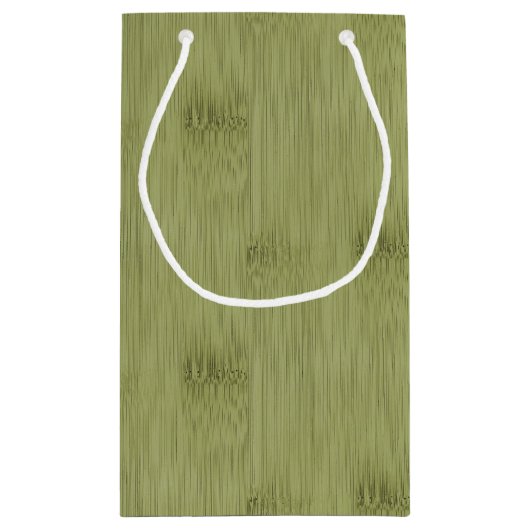 オリーブ色のモスグリーン木穀物のタケの一見 スモールペーパーバッグ (裏面)