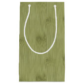 オリーブ色のモスグリーン木穀物のタケの一見 スモールペーパーバッグ (正面)