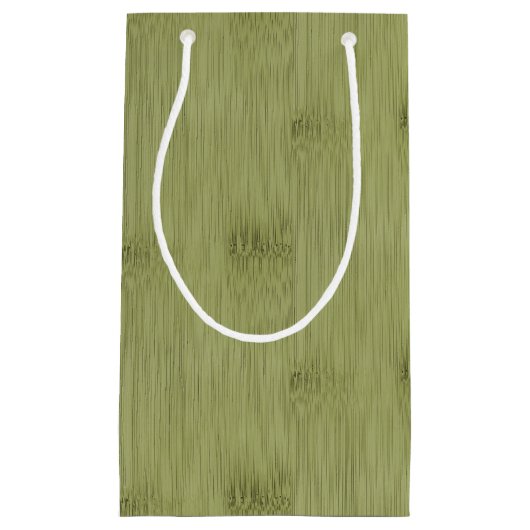 オリーブ色のモスグリーン木穀物のタケの一見 スモールペーパーバッグ (正面)