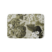 オリーブ色のヴィンテージ花のToile No.1 バスマット (正面)