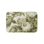 オリーブ色のヴィンテージ花のToile No.4 バスマット (正面)
