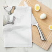 オリーブ色の台所タオルを持つメリーなマウスMoe キッチンタオル (四つ折り)