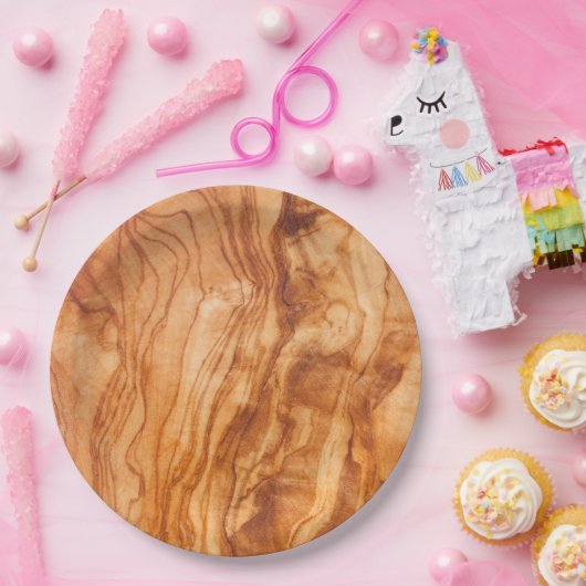 オリーブ色の木製の穀物の使い捨て可能な紙皿 ペーパープレート (パーティー)