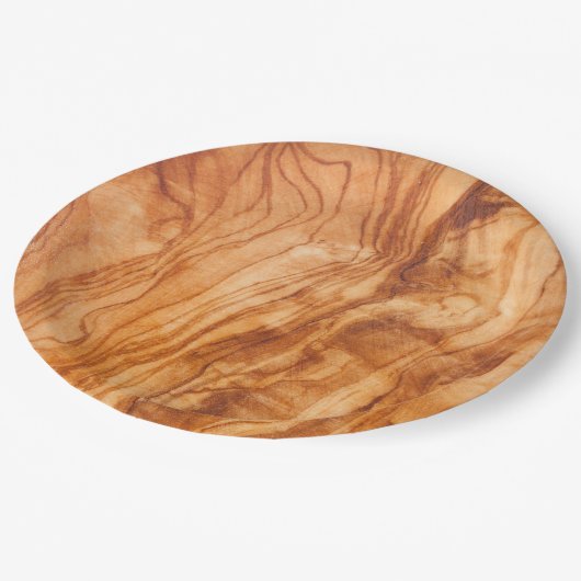 オリーブ色の木製の穀物の使い捨て可能な紙皿 ペーパープレート (アングル)