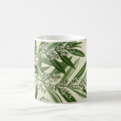 オリーブ色の植物の植物のイラストレーションのコーヒー・マグ コーヒーマグカップ (中央)