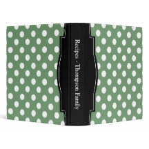 オリーブ色の水玉模様の名前入りなレシピのつなぎ