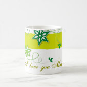 オリーブ色の花、私はお母さん愛します コーヒーマグカップ (中央)