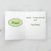 オリーブ色の迷彩柄のカムフラージュのハッピーバースデーのカスタム カード (内部)