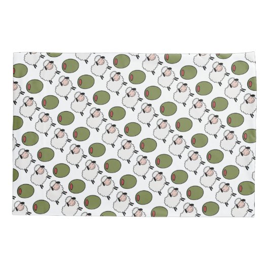 オリーブ色の雌ヒツジ愛しゃれ 枕カバー (裏面)