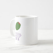オリーブ色の雌ヒツジ コーヒーマグカップ (正面左)