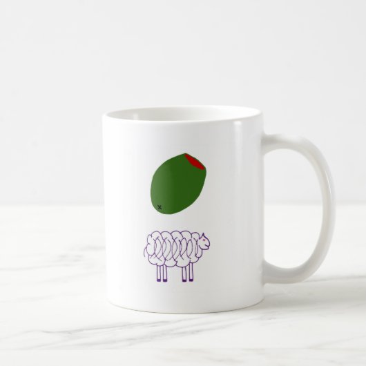 オリーブ色の雌ヒツジ コーヒーマグカップ (右)