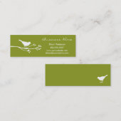 オリーブ色の鳥の名刺 スキニー名刺 (正面/裏面)
