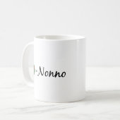 オリーブ色のNonno コーヒーマグカップ (正面左)
