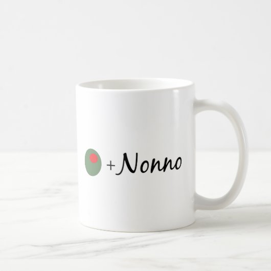 オリーブ色のNonno コーヒーマグカップ (右)