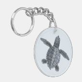オリーブ色のRidleyのウミガメのHatchling Keychain キーホルダー (正面左)