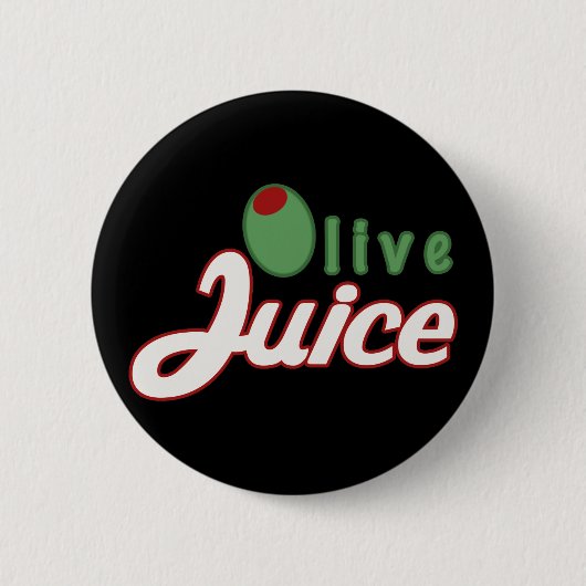 オリーブ色ジュースボタン 缶バッジ (正面)