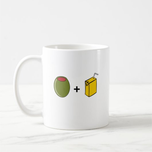 オリーブ色ジュースI愛 コーヒーマグカップ (左)