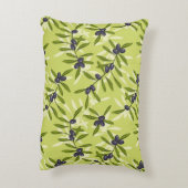 オリーブ色パターン アクセントクッション (裏面(縦))