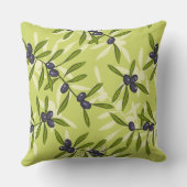 オリーブ色パターン クッション (裏面)