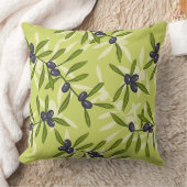 オリーブ色パターン クッション (ブランケット)