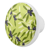 オリーブ色パターン セラミックノブ (右)