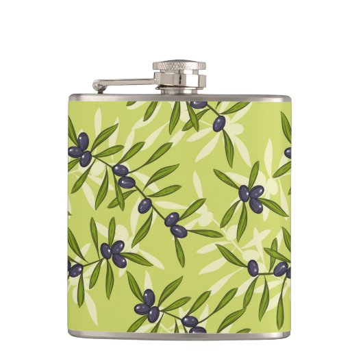 オリーブ色パターン フラスク (正面)