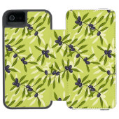 オリーブ色パターン INCIPIO iPhoneウォレットケース (フォリオ Open)