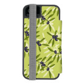 オリーブ色パターン INCIPIO iPhoneウォレットケース (フォリオ裏面)