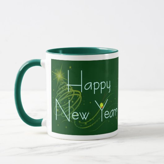 オリーブ色新年シャロンSHARPE著 マグカップ (左)