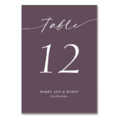 オリーブ色結婚のテーブル番号カード テーブルナンバー (裏面)