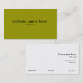 オリーブ色色のシンプルカード 名刺 (正面/裏面)