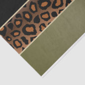 オリーブ色、黒およびヒョウのプリント 薄葉紙 (詳細)