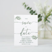 オリーブ葉の日付カードの保存 セーブザデート (スタンド正面)