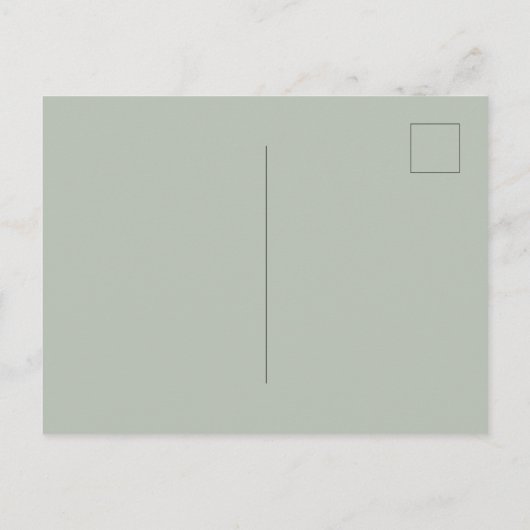 オリーブ葉の緑シンプルのの脚本集結婚中 インビテーションポストカード (裏面)