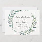 オリーブ葉カードを保存モダンする 招待状 (正面)