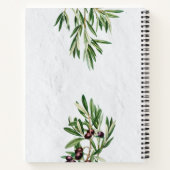 オリーブ葉ギリシャ島レシピクックブック ノートブック (裏面)