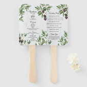 オリーブ葉グリークアイランド結婚式 プログラム ハンドファン (正面&裏面)