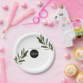 オリーブ葉グリーンリー結婚ズ ペーパープレート (パーティー)