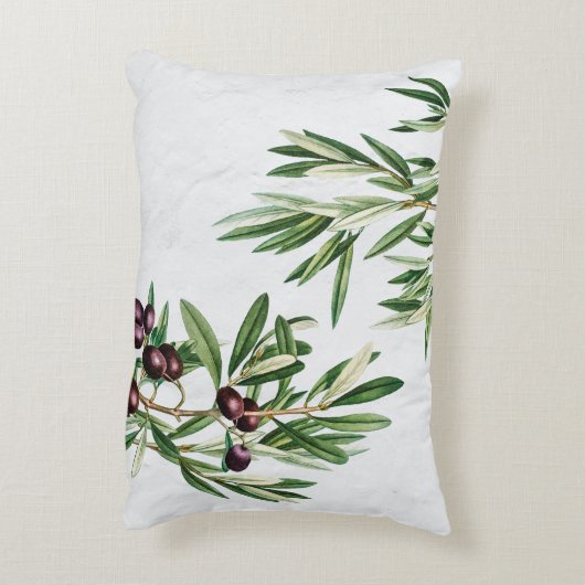オリーブ葉地中海のギリシャ島 アクセントクッション (裏面(縦))