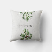 オリーブ葉地中海のギリシャ島 クッション (裏面)